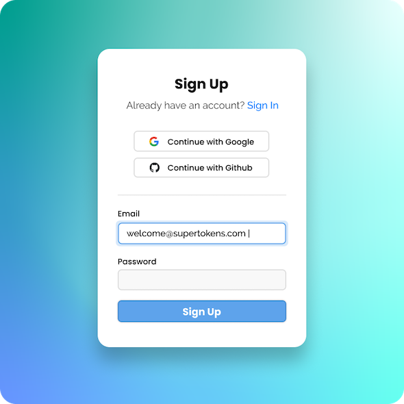 Thirparty and email password login form image