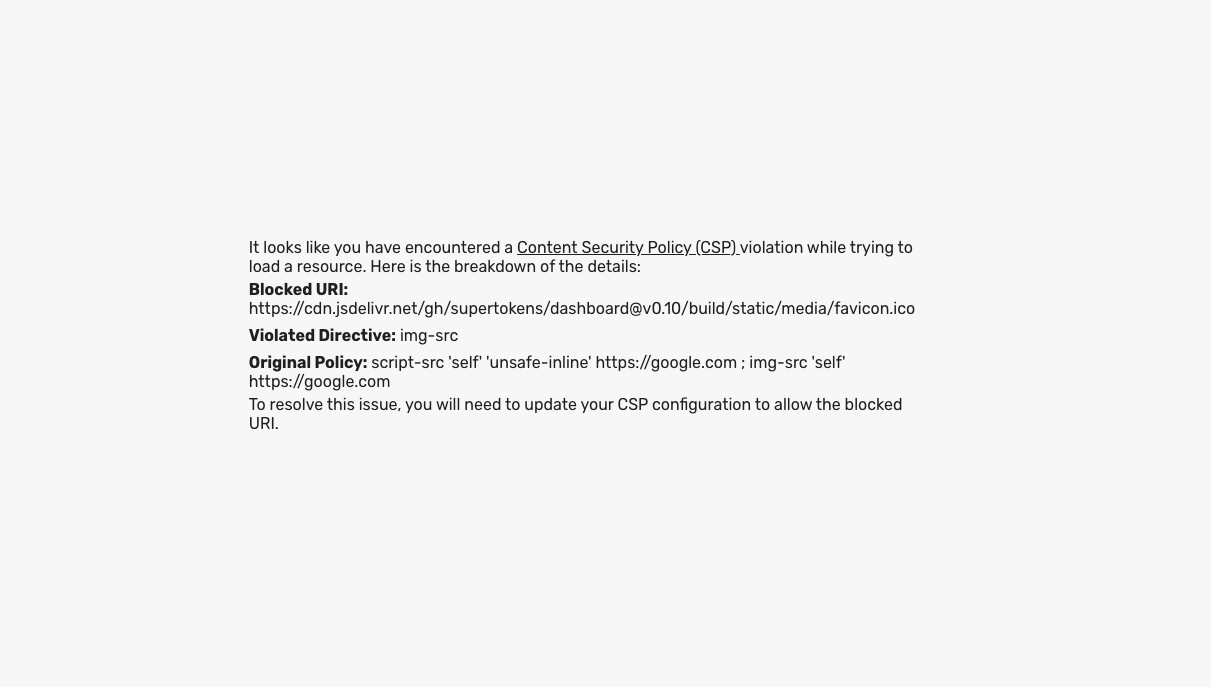 CSP error handled UI
