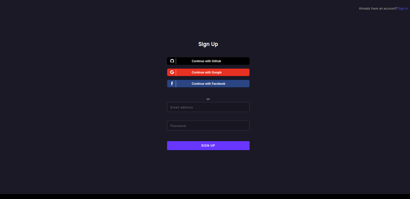 Prebuilt sign up form in Helium theme