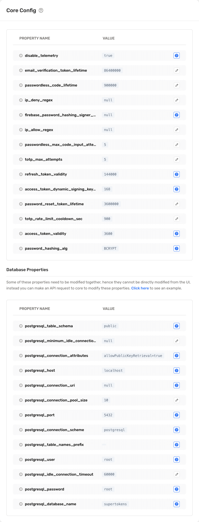 Core Configuration