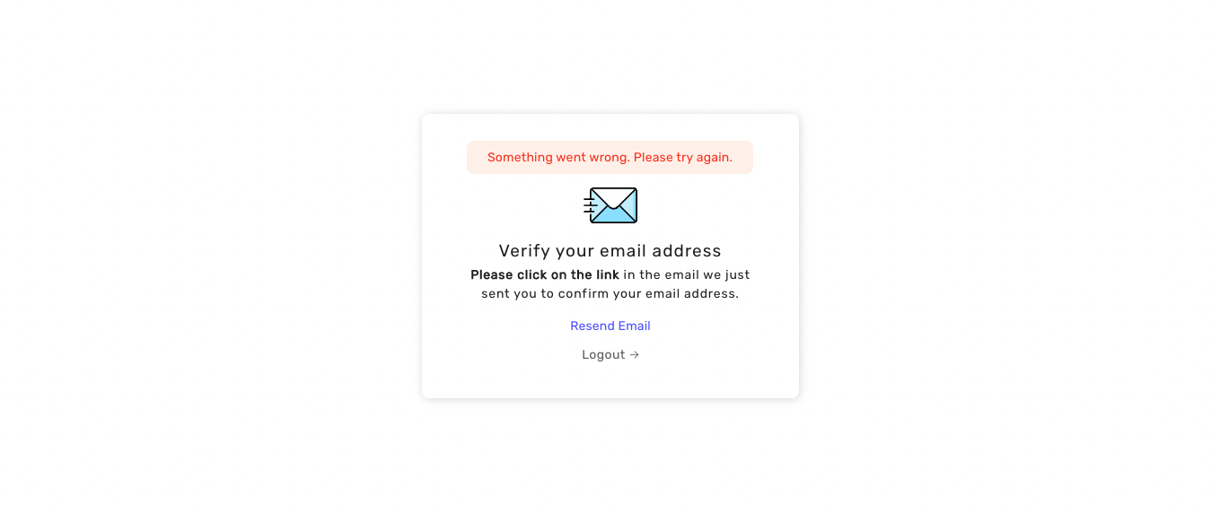 Email verification generic error