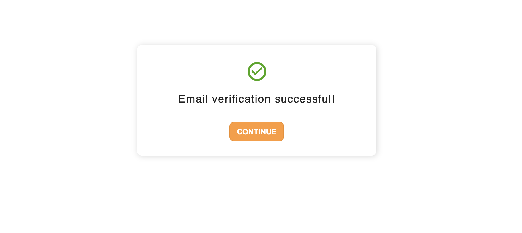 Email verification UI once the link in email is clicked