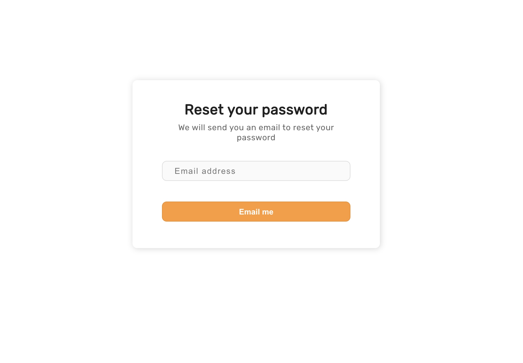 UI to send password reset email