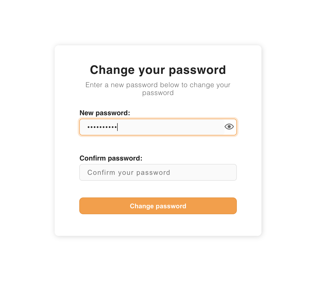 UI to change password