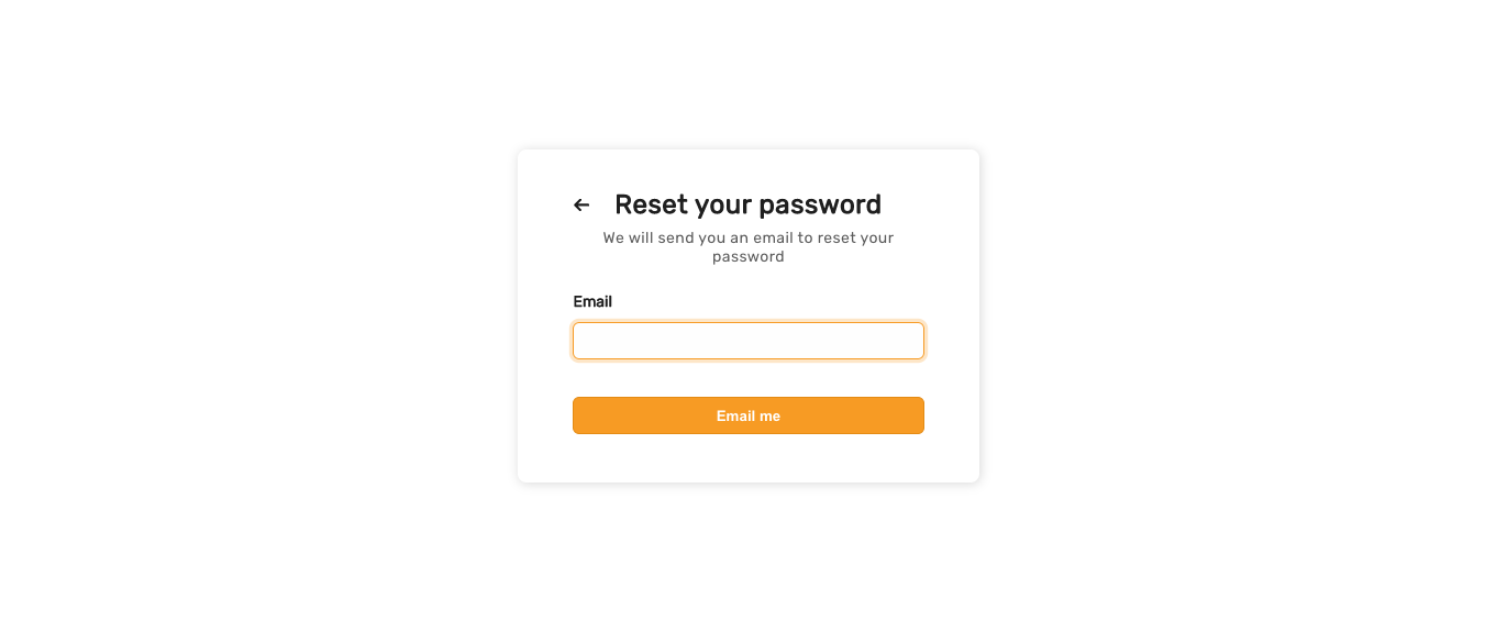 Enter email in reset password form