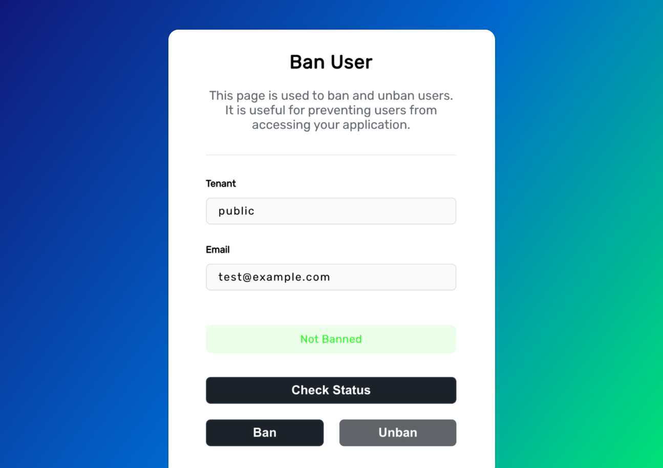 User banning UI