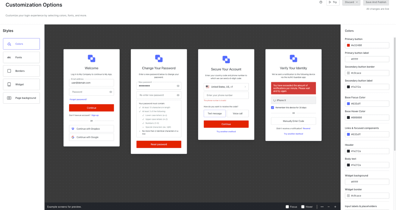 What do pre-built authentication UIs look like
