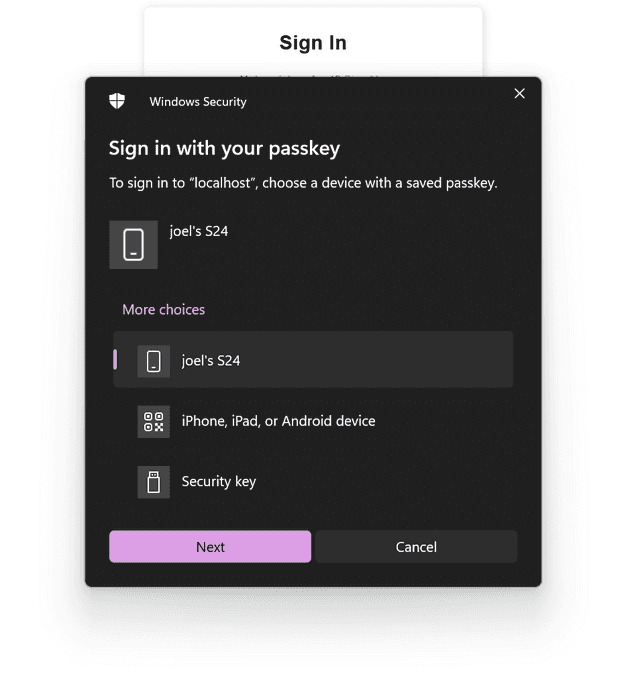 passkey prompt