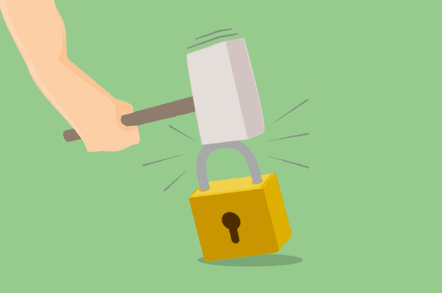 hammering a lock