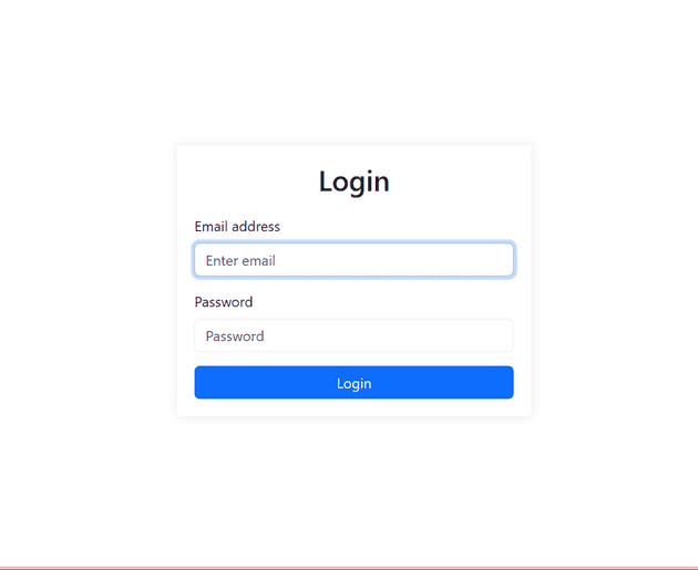 focused login form