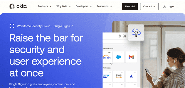 Okta homepage