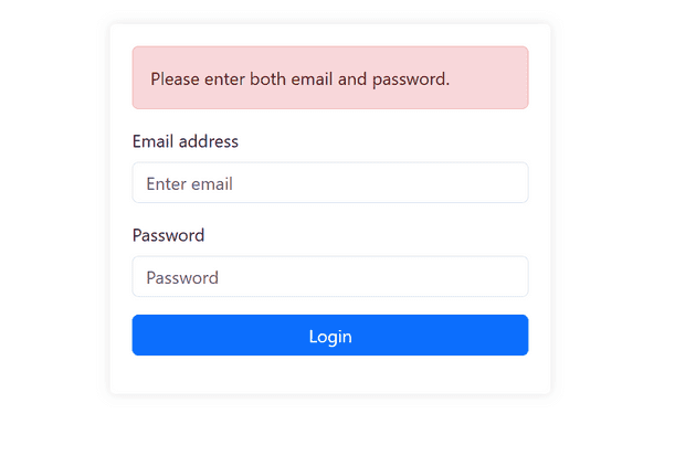 error login form