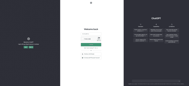Chat GPT login experience