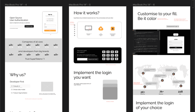 SuperTokens Wireframes