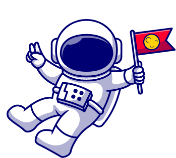 Astronaut with a flag