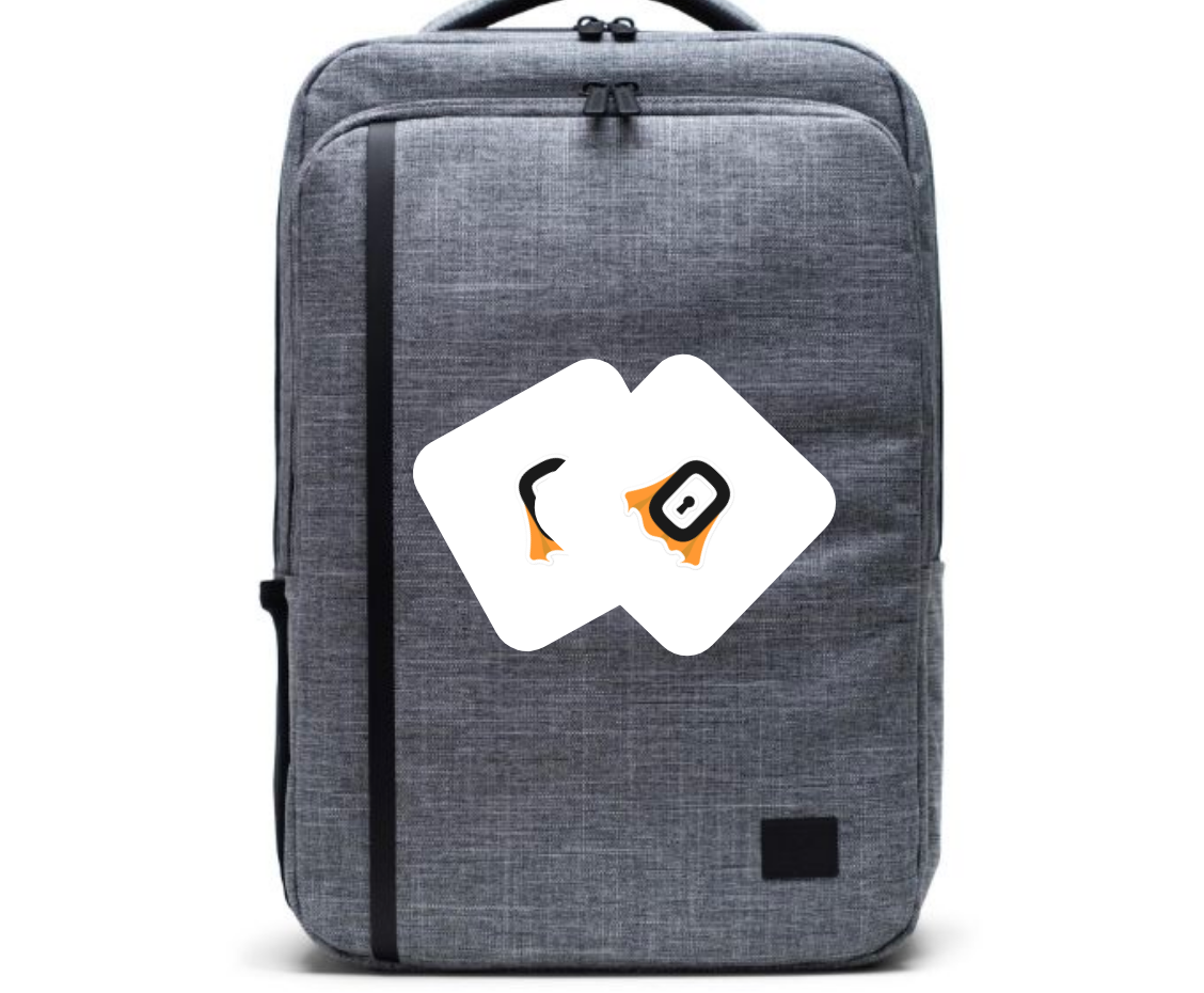 SuperTokens tech bag and stickers