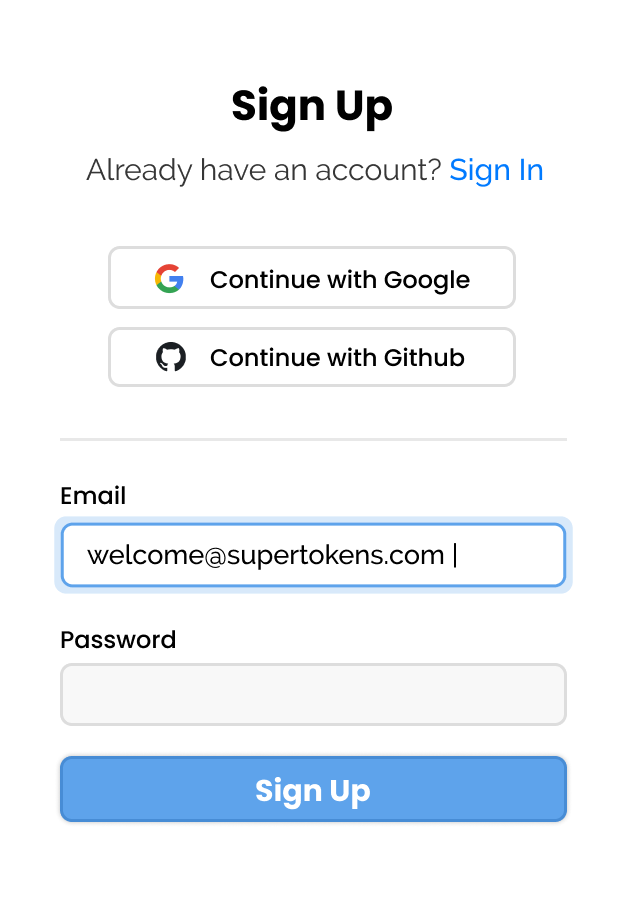 Third Party Email Password Recipe by SuperTokens